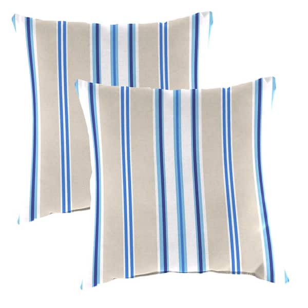 Jordan Manufacturing 16 in. L x 16 in. W x 4 in. T Square Outdoor Throw Pillow in Caprice Natural (2-Pack)