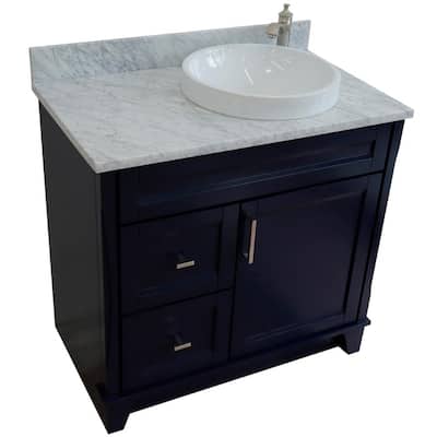 Drop In Blue Bathroom Vanities With, 55 Inch Bathroom Vanity Top Single Sink Right Side