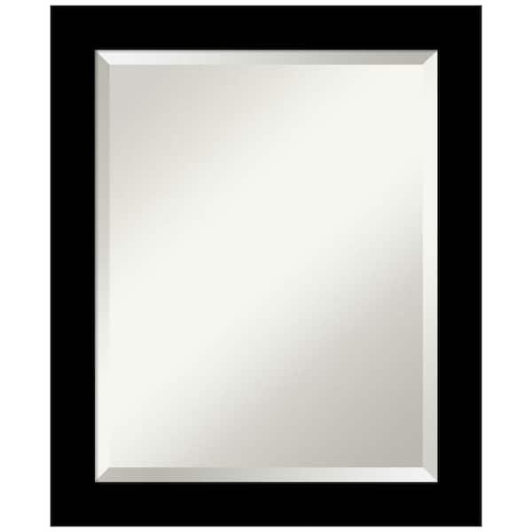Amanti Art Brushed Black 19.25 in. x 23.25 in. Beveled Modern Rectangle Framed Wall Mirror in Black