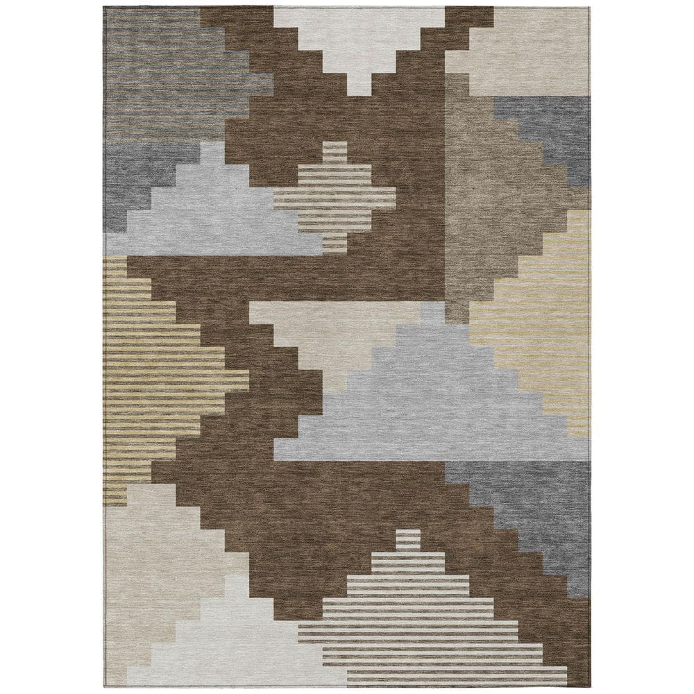 Chantille Machine Washable Indoor/Outdoor Abstract ACN2847 Chocolate 10 ft. x 14 ft. Area Rug price history on PriceWatchPro