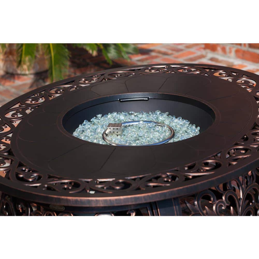 53" Bronze Cast Aluminum Gas Fire Pit Table