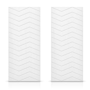 72 in. x 80 in. Hollow Core White Painted Composite MDF Interior Double Closet Sliding Doors