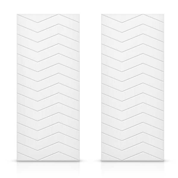 CALHOME 60 in. x 96 in. Hollow Core White Painted Composite MDF Interior Double Closet Sliding Doors