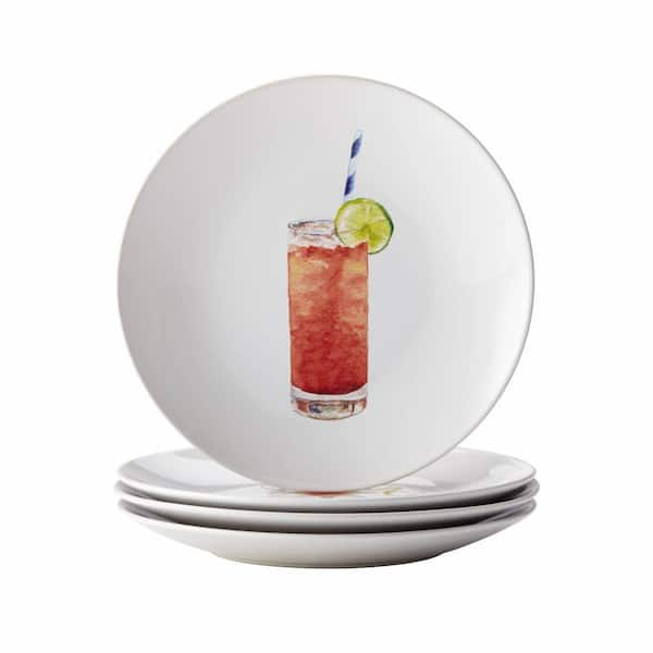 Rachael Ray Dinnerware Cocktails 4-Piece Stoneware Party Plate Set in Assorted