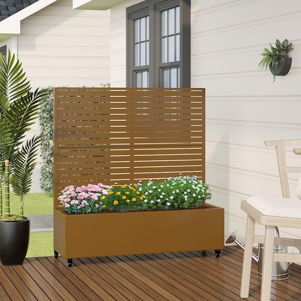 PexFix 47 in. H x 47 in. W Rectanglar Brown Outdoor Metal Privacy