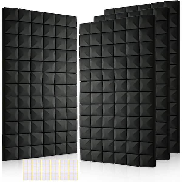 2in. T x 2ft. x 4ft. Black Fire Resistant High Density Sound Absorbing Panel 4-Pack