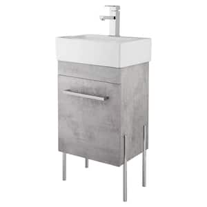 Concordia 17 in. W x 11.75 in. D x 33.50 in. H Bathroom Vanity in Gray Marble with White Ceramic Top