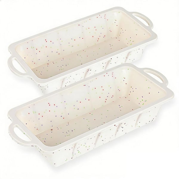 2-Pack 12.38 in. x 5.63 in. Silicone Bread Loaf Pan with Metal Reinforced Frame, Non-Stick, Dishwasher Safe