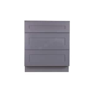 Lancaster Gray Plywood Shaker Stock Assembled Base Drawer Kitchen Cabinet 21 in. W x 34.5 in. H x 24 in. D