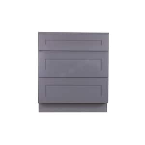 Lancaster Gray Plywood Shaker Stock Assembled Base Drawer Kitchen Cabinet 24 in. W x 34.5 in. H x 24 in. D