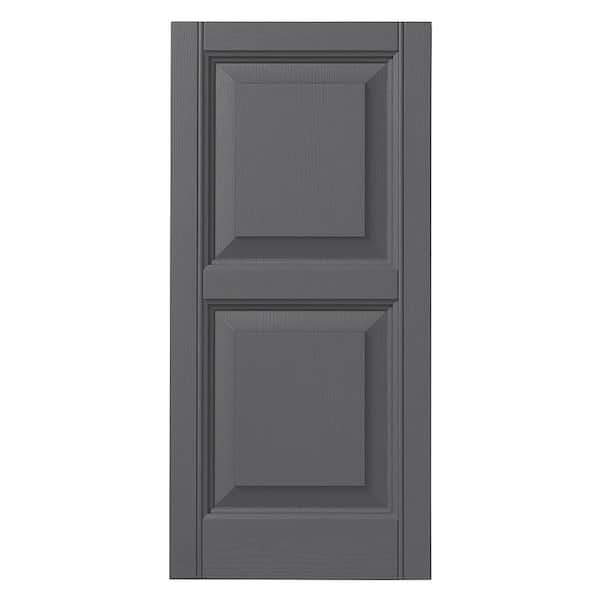 Ply Gem 15 in. x 35 in. Raised Panel Polypropylene Shutter Pair in Gray
