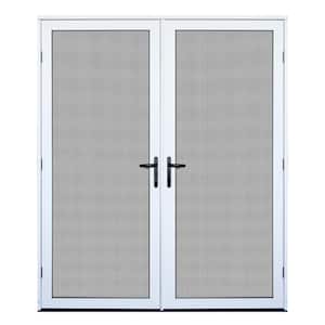 64 in. x 80 in. White Surface Mount Ultimate Security Screen Door with Meshtec Screen