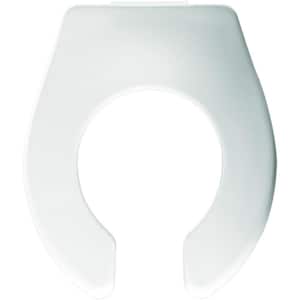 Children's Round Commercial Plastic Open Front Toilet Seat in White Never Loosens Designed to fit Baby Bowls
