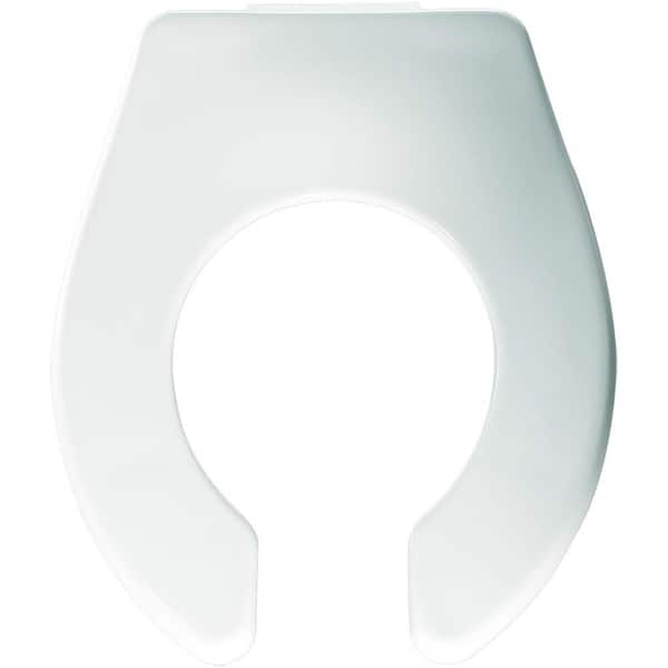 BEMIS Children's Round Commercial Plastic Open Front Toilet Seat in White Never Loosens Designed to fit Baby Bowls