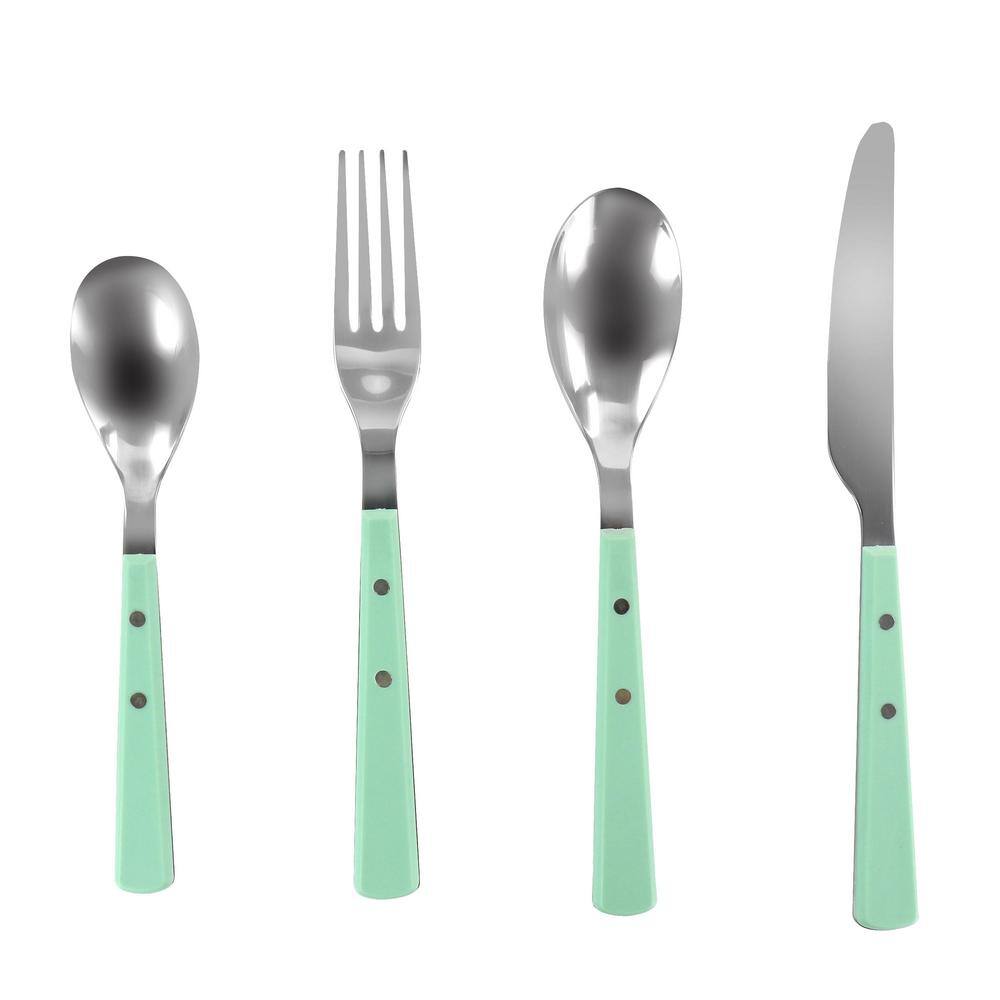 Martha Blue Stainless Steel 16-Piece Flatware Set
