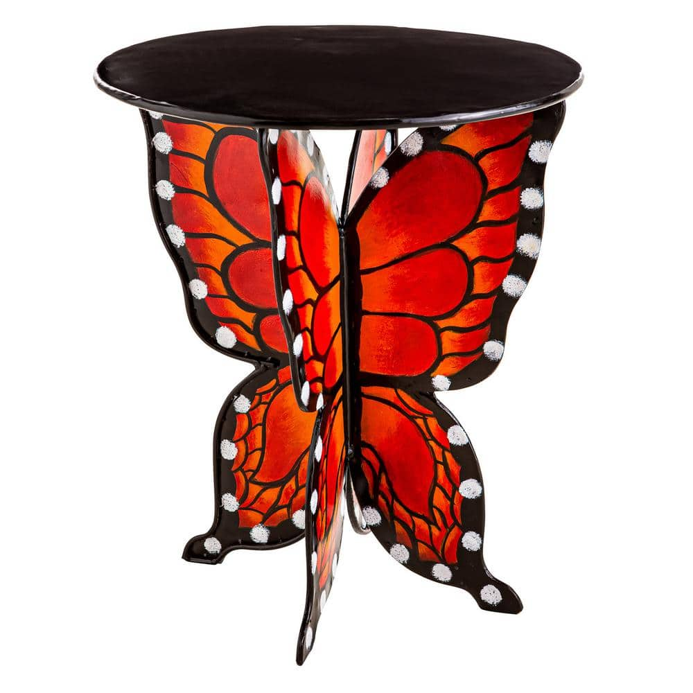 Evergreen Metal Butterfly Outdoor Side Table FN9412 - The Home Depot