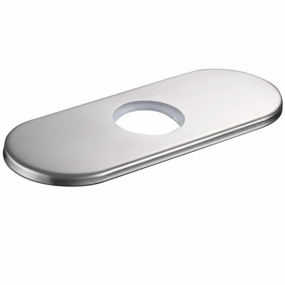 Universal 6 in. Bathroom Sink Faucet Single Hole Solid Brass Deck Plate Escutcheon in Brushed Nickel price history on PriceWatchPro