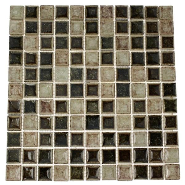 Ivy Hill Tile Roman Selection IL Fango 12 in. x 12 in. x 8 mm Glass Mosaic Floor and Wall Tile
