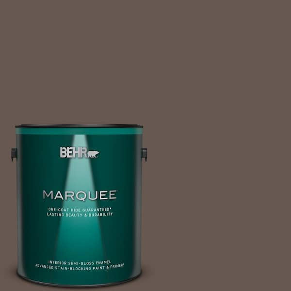 BEHR MARQUEE 1 gal. Home Decorators Collection #HDC-FL14-10 Pine Cone Brown Semi-Gloss Enamel Interior Paint & Primer