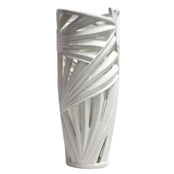 THREE HANDS White Ceramic Decorative Vase