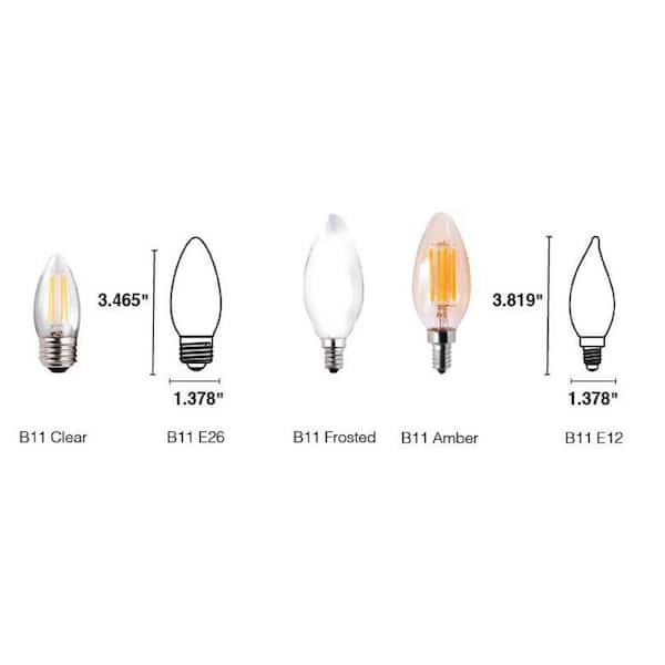 Halco Lighting Technologies 60-Watt Equivalent 5-Watt B11 Dimmable LED Clear Filament Antique Vintage Light Bulb 3000K 85060 Halco Lighting Technologies 60-Watt Equivalent 5-Watt B11 Dimmable LED Clear Filament Antique Vintage Light Bulb 3000K 85060