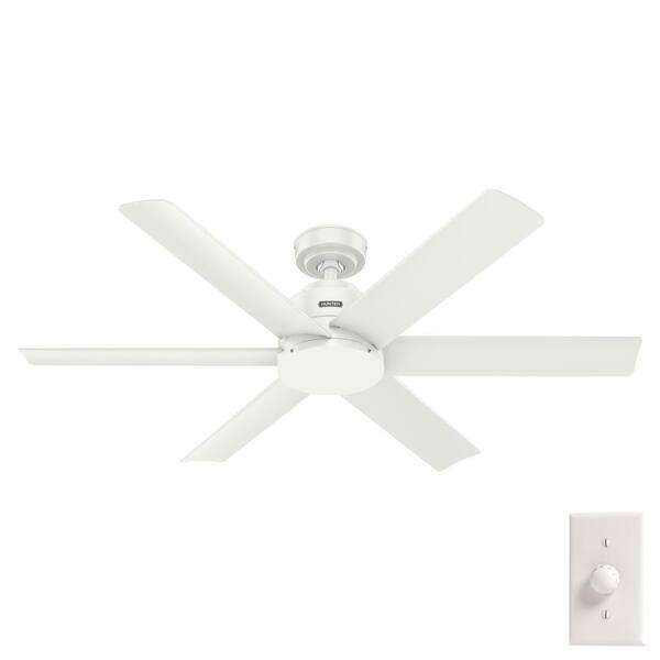 Kennicott 52 in. Indoor/Outdoor Fresh White Standard Ceiling Fan with Wall Control Included for Covered Patio or Porch
