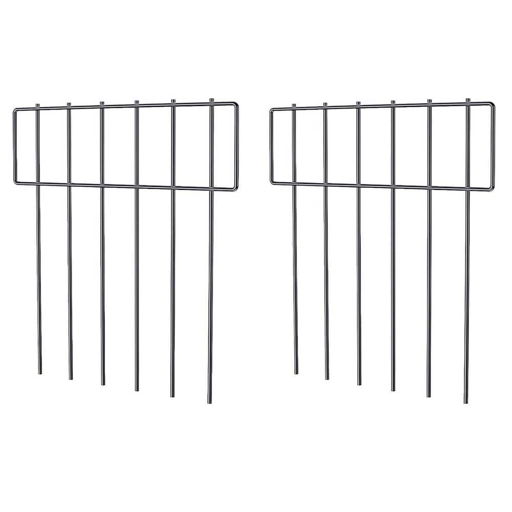 17 in. Metal Garden Fence, 25 Pack Animal Barrier Fence 27 ft.