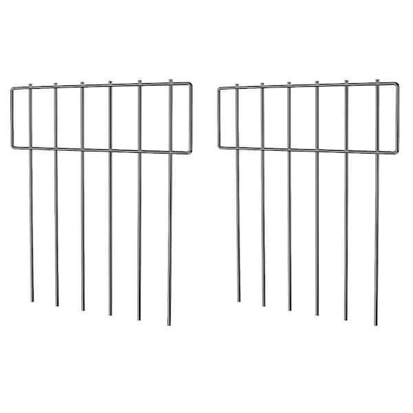 Unbranded 17 in. Metal Garden Fence, 25 Pack Animal Barrier Fence 27 ft.