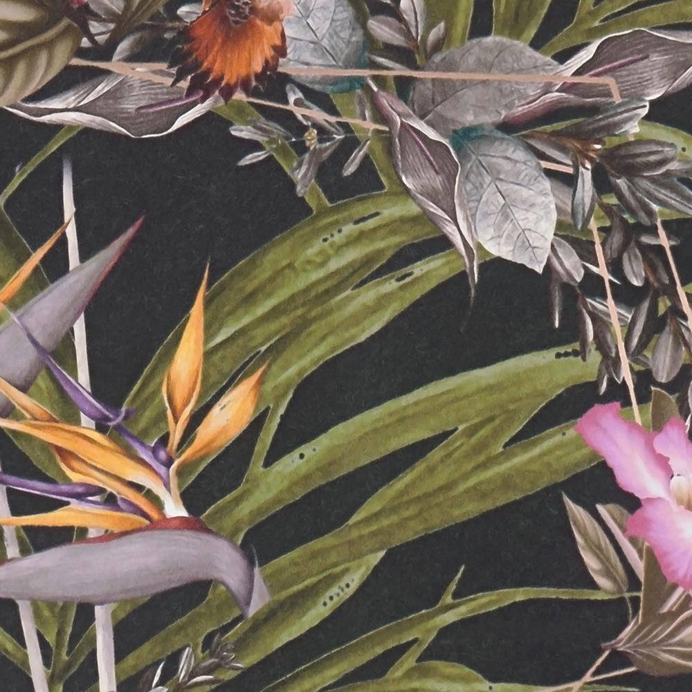 Hollis Navy Tropical Non-Woven Wallpaper Roll