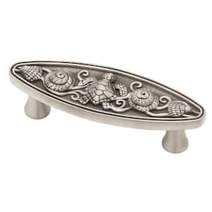 Seaside Cottage 3 in. (76mm) Center-to-Center Brushed Satin Pewter Oval Bar Drawer Pull