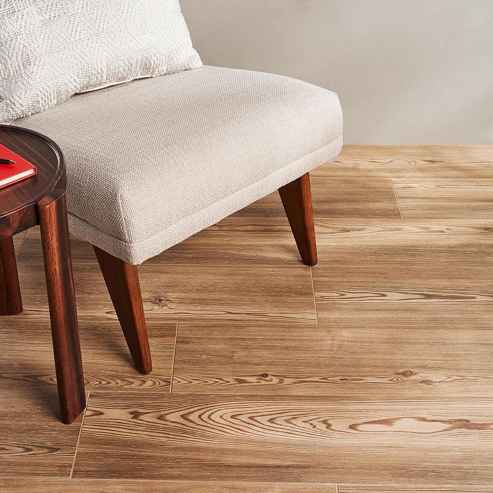 Teakwood 8" x 48" Matte Brown Porcelain Tile