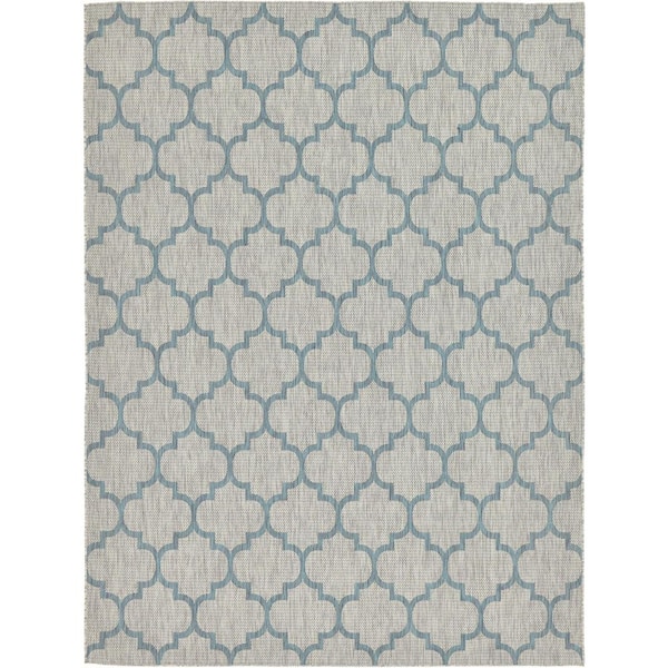 Outdoor Trellis Gray 9' 0 x 12' 0 Area Rug