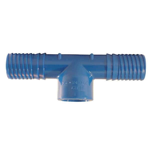 Apollo 3/4 in. x 1/2 in. Barb Insert Blue Twister Polypropylene x FPT Tee Fitting
