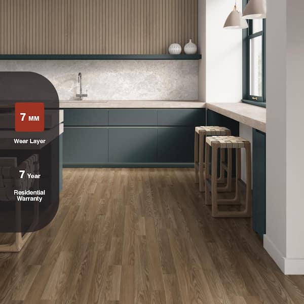 Kellum Valley Oak Gunstock Brown 7 mm T x 8 in. W Laminate Wood Flooring (24 sqft/case)