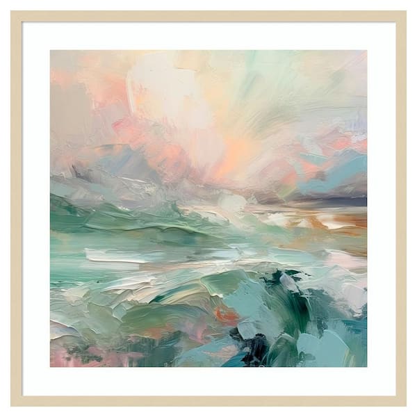 Amanti Art Pink Morning V by Irena Orlov 33 in. W x 33 in. H. Wood Framed Wall Art Print Framed in Brown