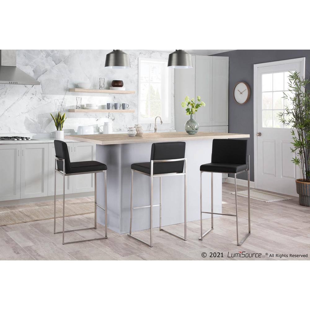 Adjustable Gold Steel and White Faux Leather Bar Stool