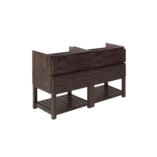 Fresca Formosa 58 in. Freestanding Open Bottom Double Bath Vanity Cabinet without Top in Acacia