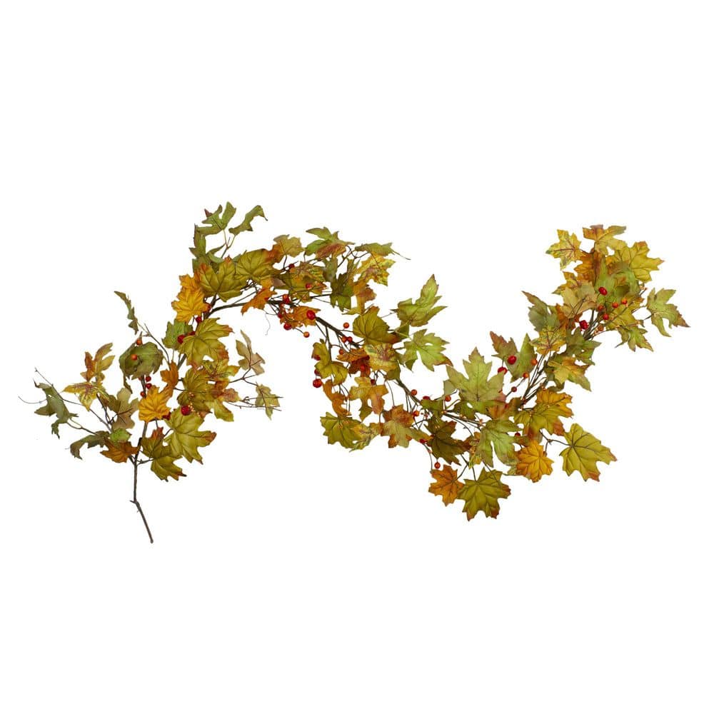 Maple Leaves and Berries Artificial Fall Harvest Garland - 5 ft. x 6 in. - Unlit price history on PriceWatchPro