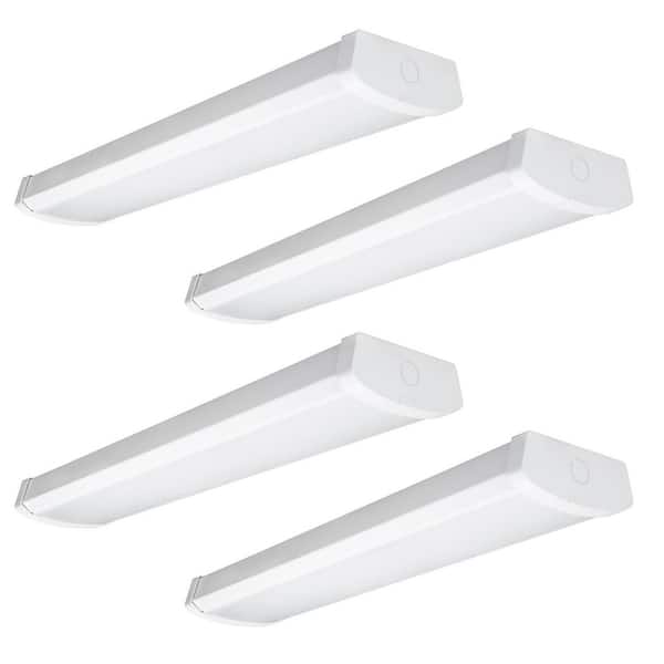 4-PACK 2ft. 3000 Lumens Integrated LED Wraparound Light Garage Shop Light 3000K-6500K 5CCT Selectable 120-277 Volt