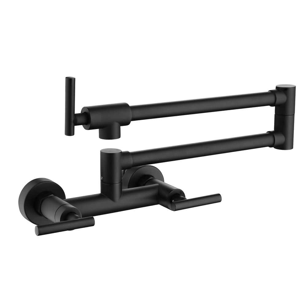 AIMADI Wall Mounted Pot Filler for Both Hot Cold Water 2Hole Brass 3