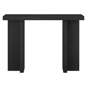 Dimitra 42 in. Black Grain Rectangle MDF Top Console Table