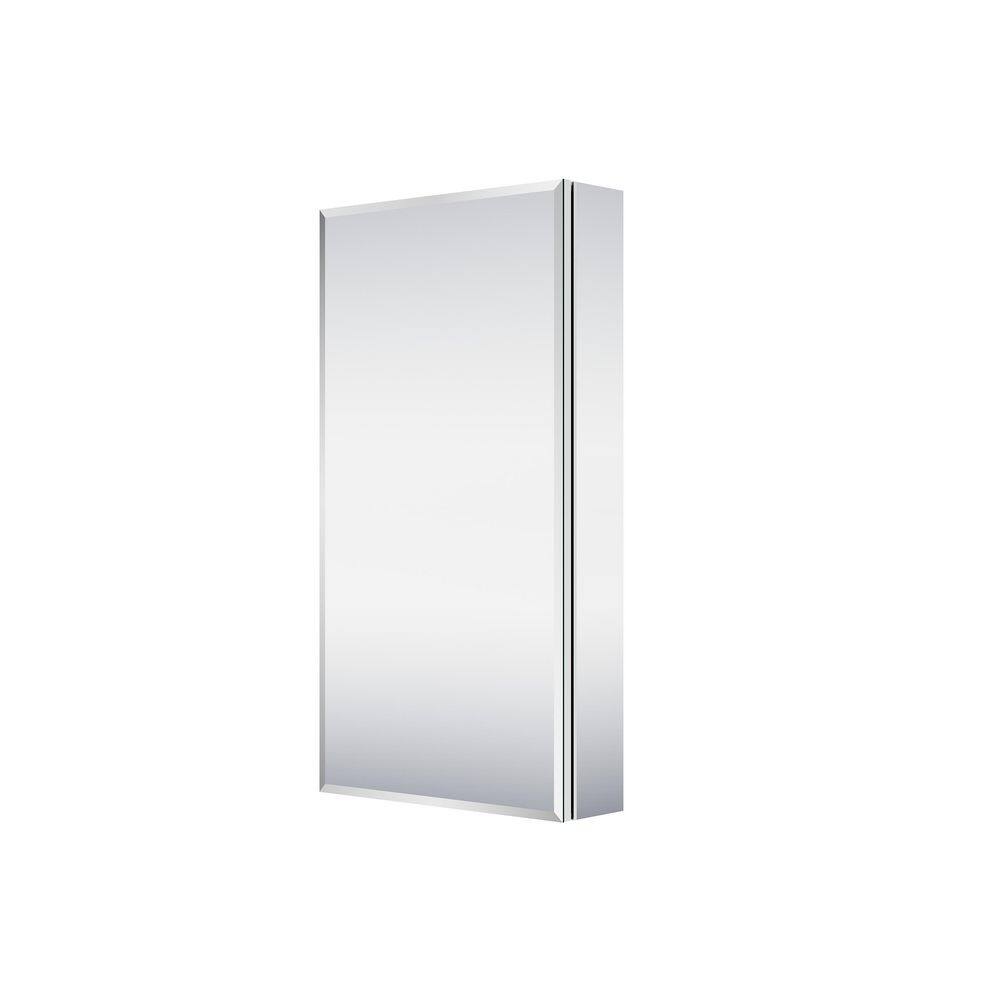 16 in. W x 30 in. H Rectangular Bevel Medicine Cabinet with Mirror in Silver with Adjustable Shelves, Soft-Close price history on PriceWatchPro
