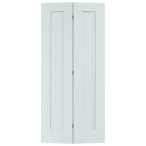 JELD-WEN 36 in. x 80 in. 1 Panel Madison White Painted Smooth Molded ...