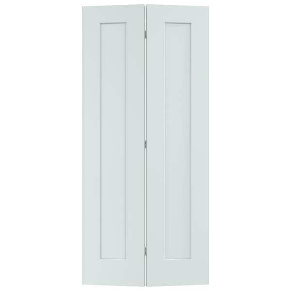 JELD-WEN 36 in. x 80 in. Madison Light Gray Painted Smooth Molded Composite Closet Bi-fold Door
