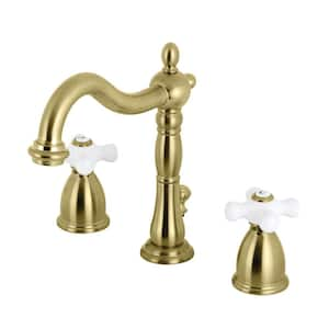 Heritage 8 in. Widespread 2-Handle Bathroom Faucet in Brushed Brass