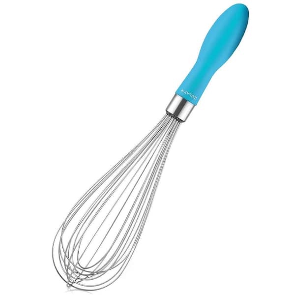 Zulay Kitchen 12 in. Stainless Steel Light Blue Whisk