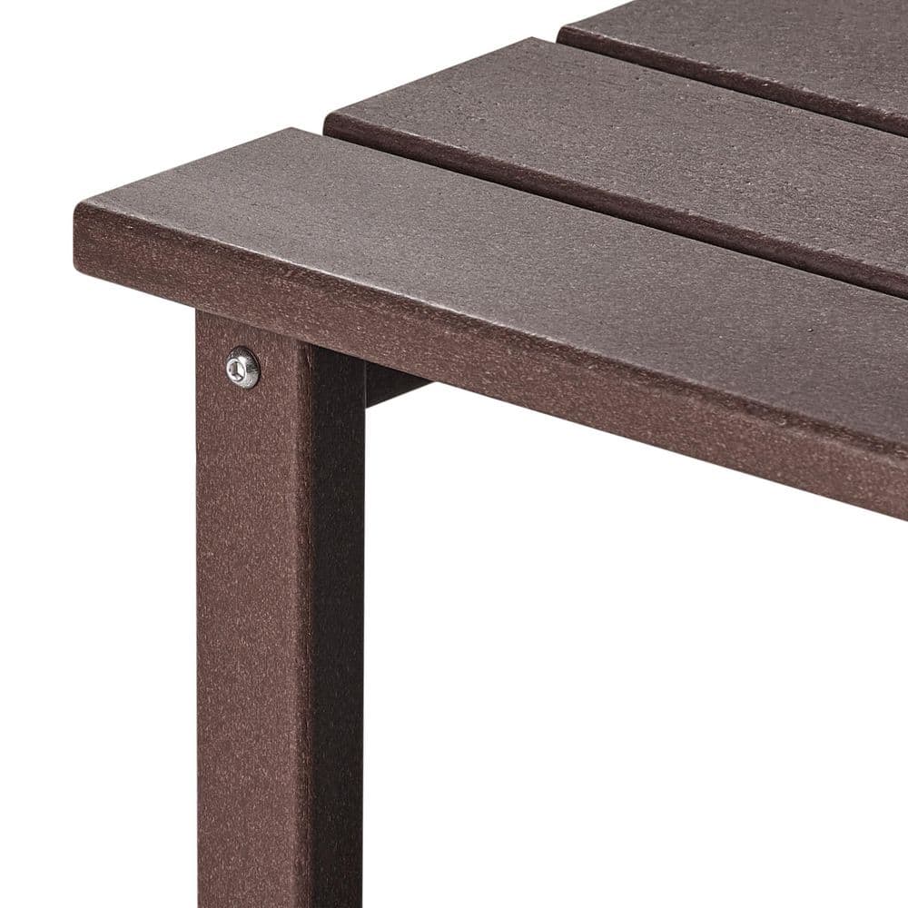Dark Brown HDPE All-Weather Outdoor Patio Side Table