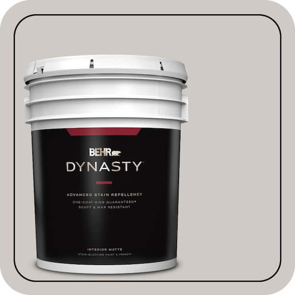 BEHR DYNASTY 5 gal. #BNC-05 Ground Fog Matte Interior Stain-Blocking Paint & Primer