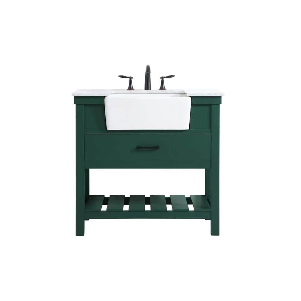 Simply Living 36 in. W x 22 in. D x 34.125 in. H Bath Vanity in Green with 