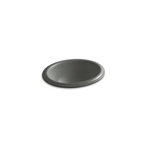 KOHLER Intaglie Drop-in Bathroom Sink in Thunder Grey-DISCONTINUED